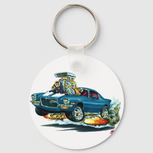 1970-72カマロ・ブルー・ホワイト車 キーホルダー (正面)