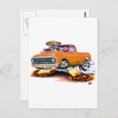 1970-72シェビーC10オレンジロングベッド ポストカード (正面/裏面)