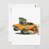 1970-72ドッジチャレンジャーオレンジカー ポストカード (正面/裏面)