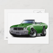 1970-72ビュイックGSグリーンコンバーチブル ポストカード (正面/裏面)