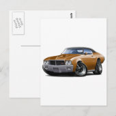 1970-72ブイックGSブラウンブラックトップカー ポストカード (正面/裏面)