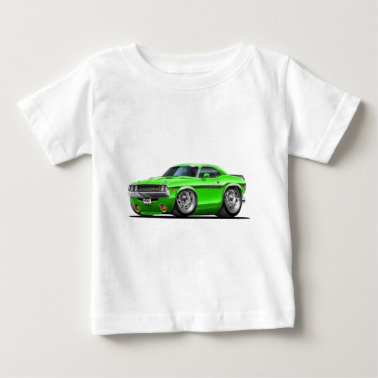1970-72年の挑戦者の緑車 ベビーTシャツ (正面)