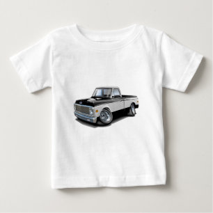 1970-72年のChevy C10の白黒のトラック ベビーTシャツ