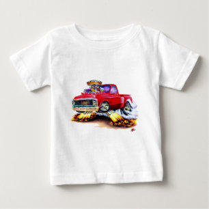 1970-72年のChevy C10の赤のトラック ベビーTシャツ