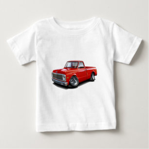 1970-72年のChevy C10の赤のトラック ベビーTシャツ