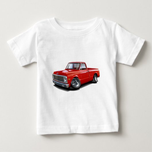 1970-72年のChevy C10の赤のトラック ベビーTシャツ (正面)