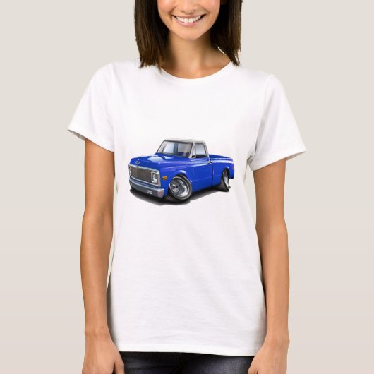 1970-72年のChevy C10の青白の上のトラック Tシャツ (正面)