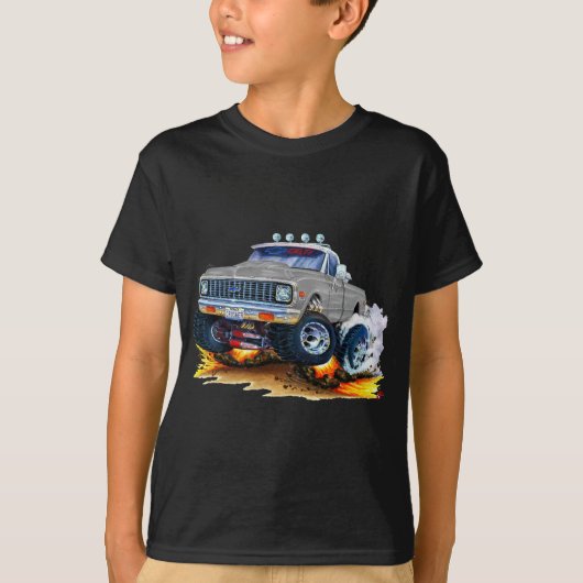 1970-72年のChevy CK1500の灰色のトラック Tシャツ (正面)