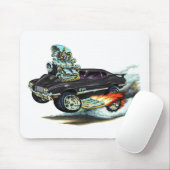 1970-72年のOldsmobileのカットラス442の黒い車 マウスパッド (マウス)