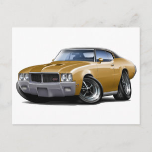 1970-72年ビュイックGSゴールドブラックトップカー ポストカード