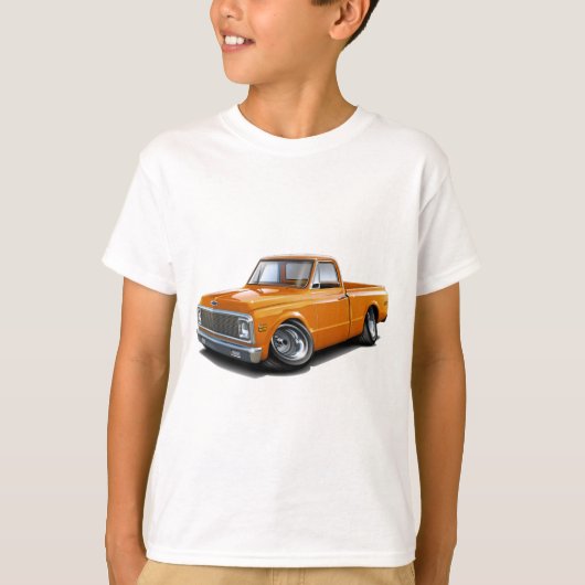 1970-72 Chevy C10オレンジトラック Tシャツ (正面)