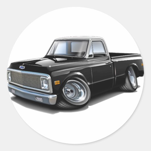 1970-72 Chevy C10ブラックホワイトトップトラック ラウンドシール (正面)
