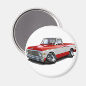 1970-72 Chevy C10 Red-Whiteトラック マグネット (正面/裏面)