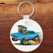 1970-72 Dodge Challenger Lt Blue Car キーホルダー (正面)