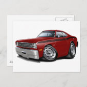 1970-74ダスターマルーンブラックカー ポストカード (正面/裏面)