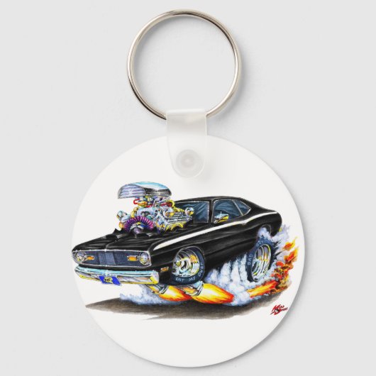 1970-74プリマス・ダスター・ブラック・カー キーホルダー (正面)