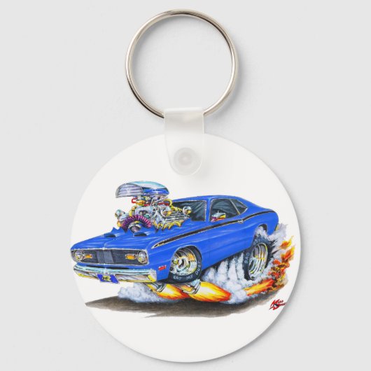 1970-74プリマス・ダスター・ブルー・カー キーホルダー (正面)