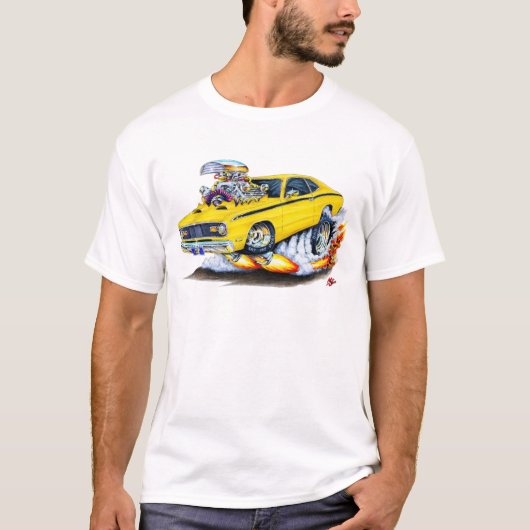 1970-74年のプリマスの塵払いの黄色車 Tシャツ (正面)