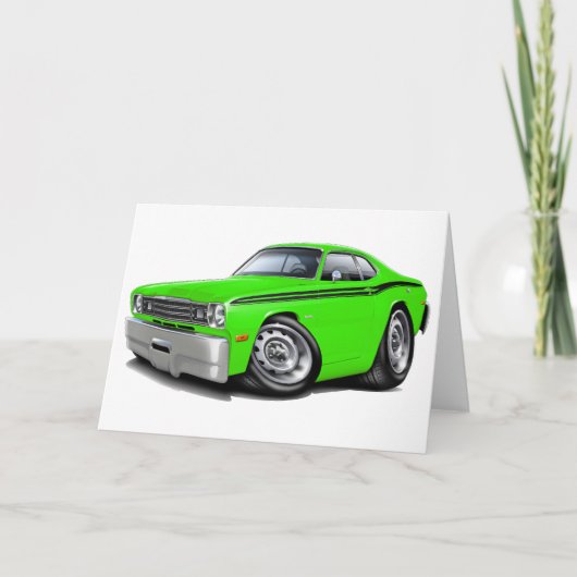 1970-74年の塵払いのライム黒い車 カード (正面)