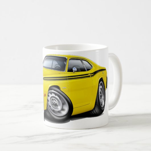1970-74年の塵払いの黄色黒い車 コーヒーマグカップ (正面右)