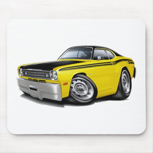 1970-74年の塵払い340の黄色い車 マウスパッド (正面)