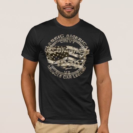 1970 cAMaro Muscle car Vintage chevy Tシャツ (正面)
