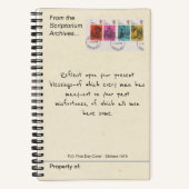 1970 Charles Dickens Antique Postage Stamp ノートブック (正面)