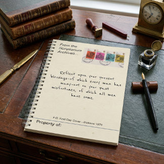 1970 Charles Dickens Antique Postage Stamp ノートブック