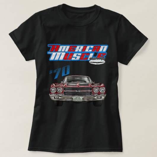 1970 Chevelle,Muscle Car,SS454,SS427,SS396,Hotrod, Tシャツ (デザイン正面)