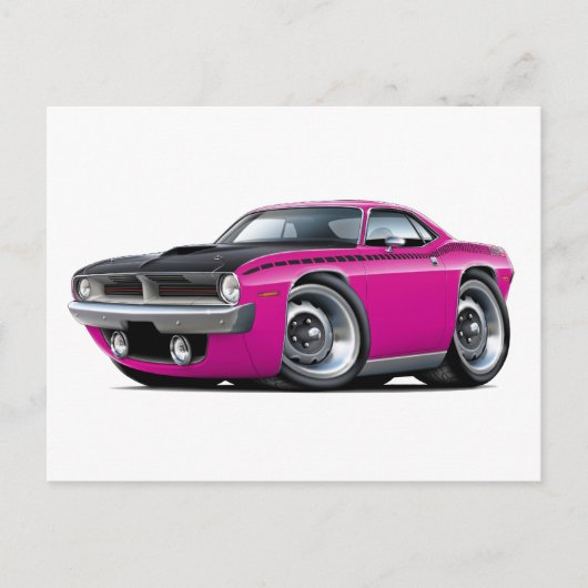 1970 Cuda AARピンクカー ポストカード (正面)