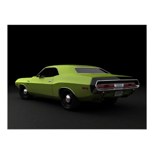 1970 Dodge Challenger R/T -ライム灯 ポスター (正面)