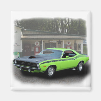1970 Plymouth AAR Cuda in filling station series マグネット