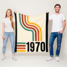 1970 Retro Stripe Rainbow Vintage Blanket