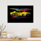 1970 yellow Classic ポスター (キッチン)