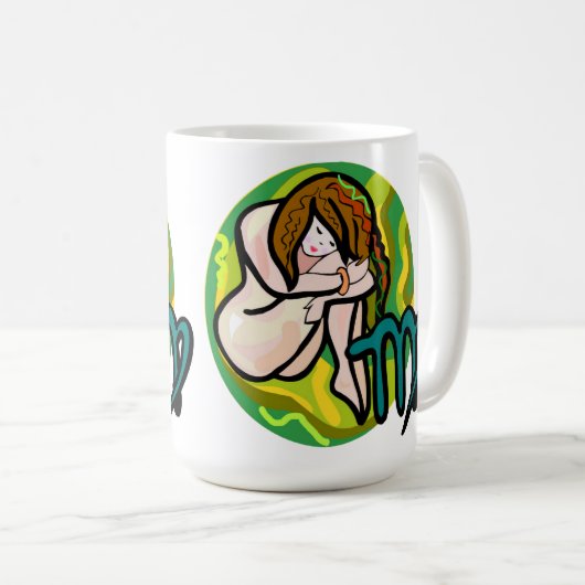 1970sスタイル《星座》乙女座(記号あり) コーヒーマグカップ (正面右)