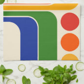 1970sモダンレトロスタイル幾何学的デザイン キッチンタオル (折り畳み)