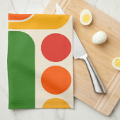 1970sモダンレトロスタイル幾何学的デザイン キッチンタオル (四つ折り)