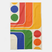 1970sモダンレトロスタイル幾何学的デザイン キッチンタオル (縦)