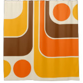 1970sモダンレトロスタイル幾何学的デザイン シャワーカーテン (正面)