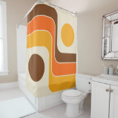 1970sモダンレトロスタイル幾何学的デザイン シャワーカーテン (インサイチュ)