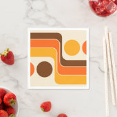 1970sモダンレトロスタイル幾何学的デザイン スタンダードカクテルナプキン (インサイチュ)