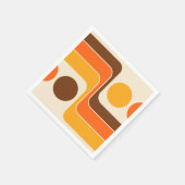 1970sモダンレトロスタイル幾何学的デザイン スタンダードカクテルナプキン (角)