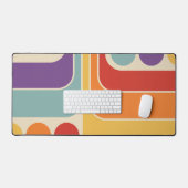 1970sモダンレトロスタイル幾何学的デザイン デスクマット (キーボード&マウス)