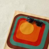 1970sモダンレトロスタイル幾何学的デザイン ビーチタオル (インサイチュ)