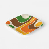 1970sモダンレトロスタイル幾何学的デザイン ペーパープレート (傾斜あり)