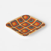 1970sモダンレトロスタイル幾何学的デザイン ペーパープレート (傾斜あり)