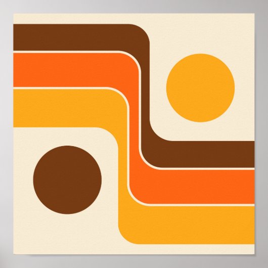 1970sモダンレトロスタイル幾何学的デザイン ポスター (正面)