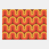 1970sモダンレトロスタイル幾何学的デザイン ラッピングペーパーシート (正面3)