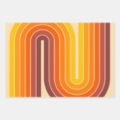 1970sモダンレトロスタイル幾何学的デザイン ラッピングペーパーシート (正面3)