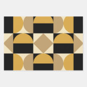 1970sモダンレトロスタイル幾何学的デザイン ラッピングペーパーシート (正面3)